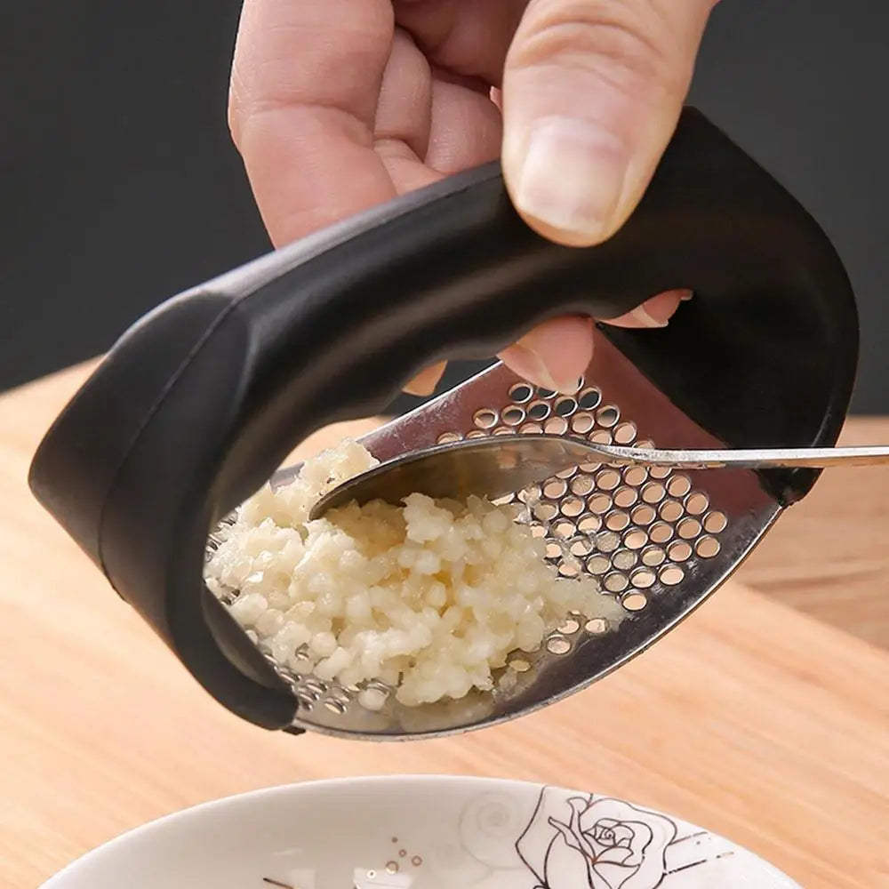Stainless Steel Garlic Press Crusher Manual  Mince  Vegetable Tool Kitchen