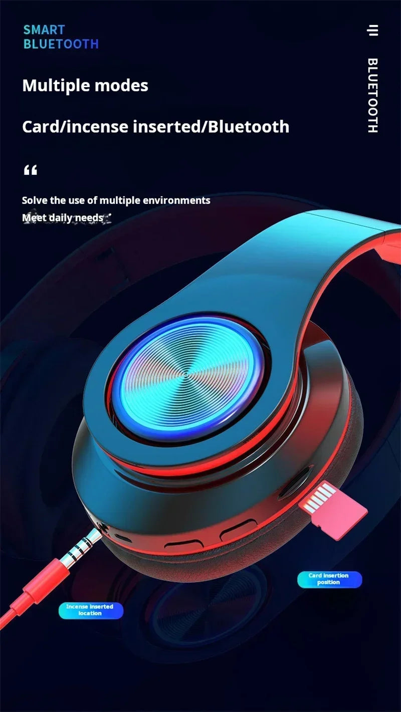 Headsets Gamer Headphones Blutooth Surround Sound Stereo Wireless