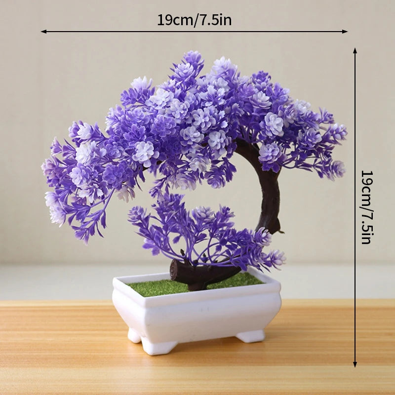 Simulation Bonsai Plant Potted Artificial Plastic Grass  Home Desktop Decoration