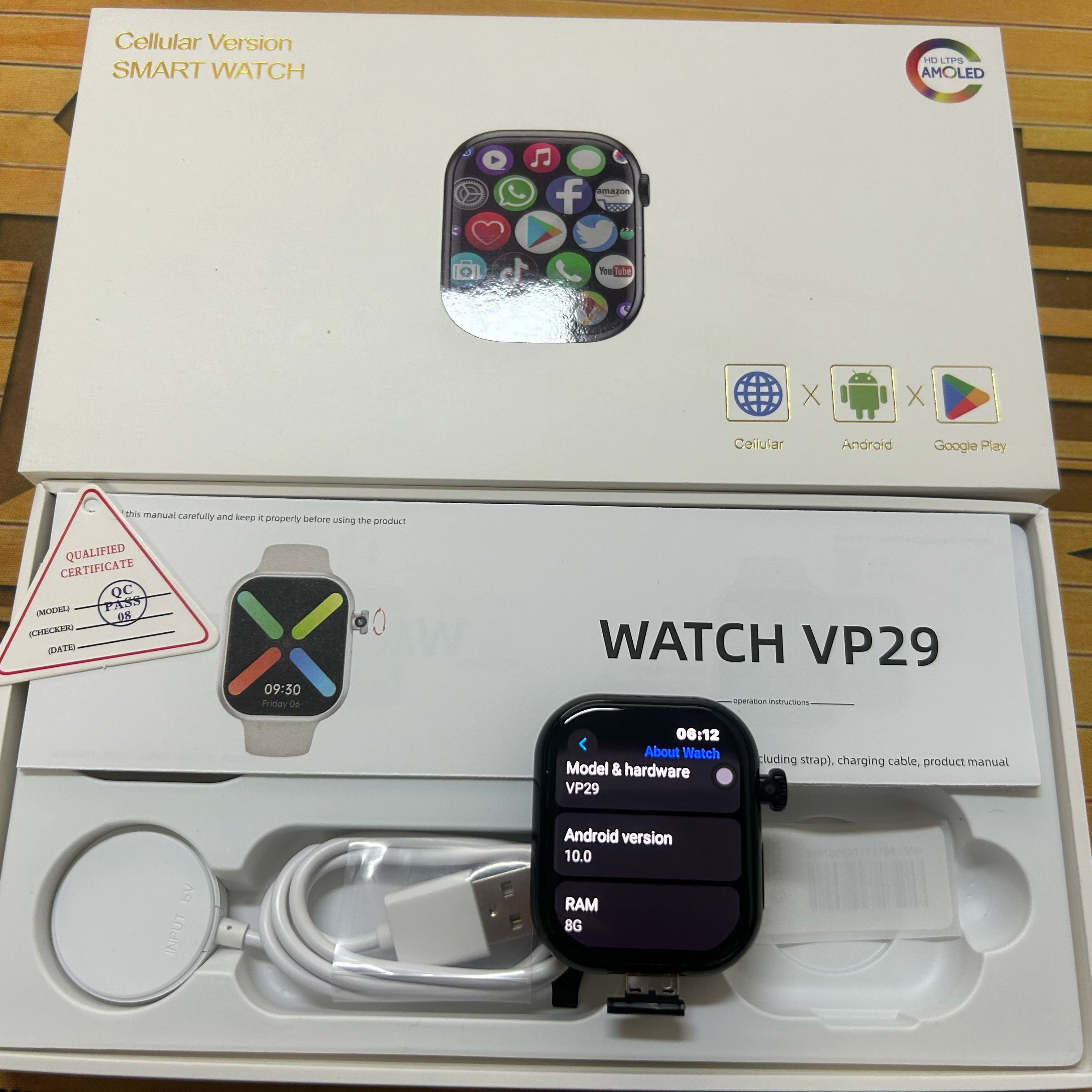 Smartwatch 5G Android 256GB Storage 4G/5G LTE Sim Card GPS WIFI