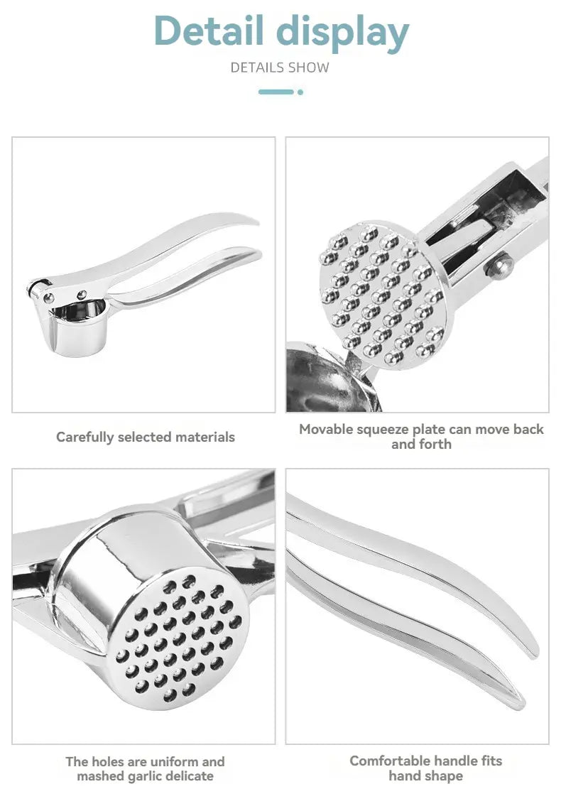 Garlic Press  Thickened Garlic Clip Multifunctional Zinc Alloy Stainless Manual Pull  Vegetable Tools