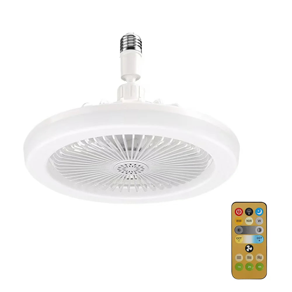 Ceiling Fan with Remote Control Lighting Lamp Converter Base Lighting Bedroom Living Room