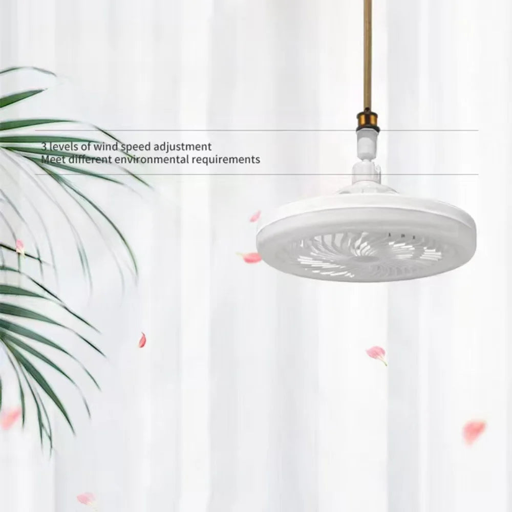 Ceiling Fan with Remote Control Lighting Lamp Converter Base Lighting Bedroom Living Room