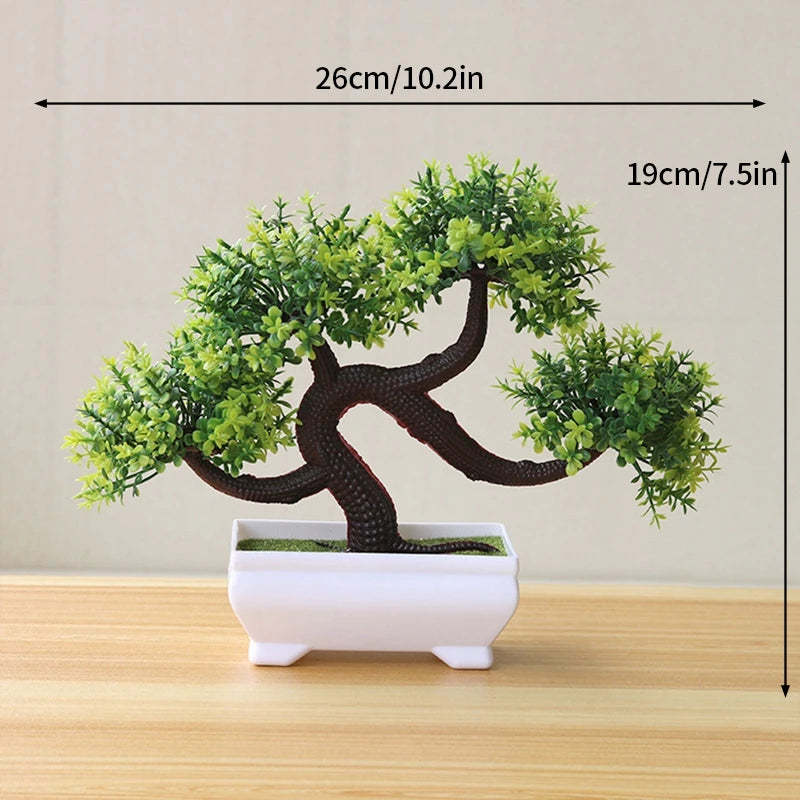 Simulation Bonsai Plant Potted Artificial Plastic Grass  Home Desktop Decoration