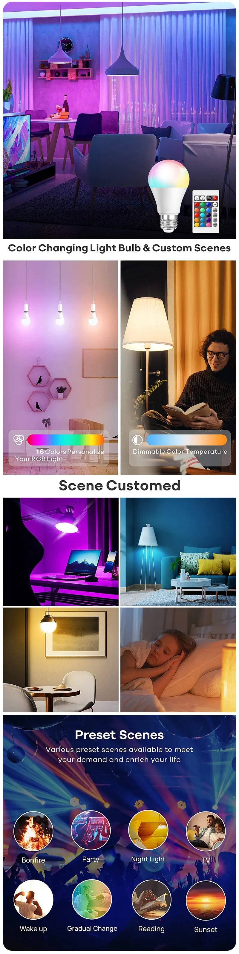 16 Colors RGB Bulb LED