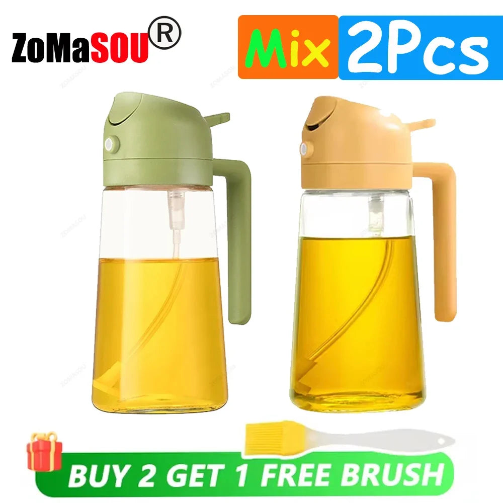 1-4Pcs 2in1 Oil Sprayer Bottle Plastic BBQ Cooking Oil Dispenser